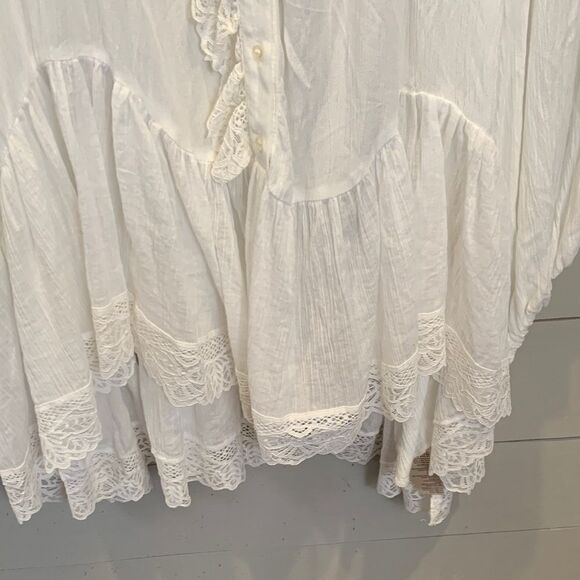 Free People Jeanette tunic while lace blouse tunic NWT size XS - Picture 7 of 11